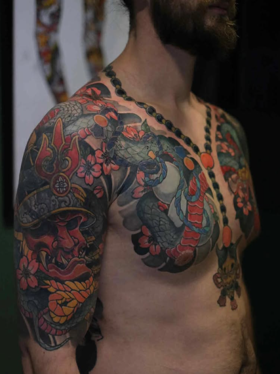 japansk tatovering på overkrop