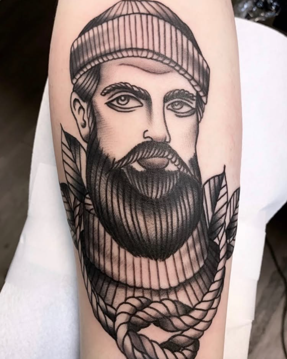 Old school tatovering på arm
